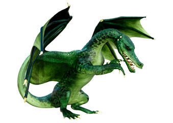 Obraz premium 3D Rendering Fairy Tale Dragon on White