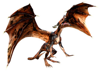 Fototapeta premium 3D Rendering Fairy Tale Dragon on White