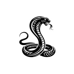 A cobra snake illustration is isolated on white background
