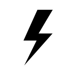 Vector illustration of black lightning bolt symbol isolated on white