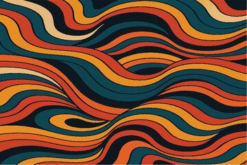 Obraz premium Colorful and Abstract Wavy Patterns Modern and Retro Designs