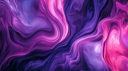 Obraz premium A mystical, glowing abstract background featuring shades of deep purple, violet, and pink, with soft, flowing curves resembling cosmic energy