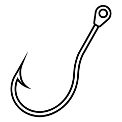 Choosing the Right Fishing Hook Durable Carbon Steel Carp fishing sharp fish metal fishing-hook icon line airt vactor Illustrations on white background.