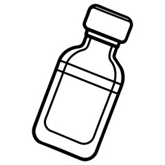 Medical Pill bottle glass drink  alcohol water and plastic  bottle icon line art vector Illustrations on white background.