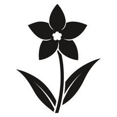 Beautiful narcissus flower nature  floral plant icon line art vector Illustrations on white backgroud