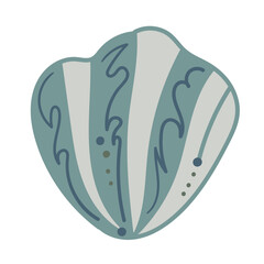 Striped doodle ea shell clipart in flat vector format.