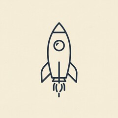 Duotone Rocket Ship Space Travel Icon
