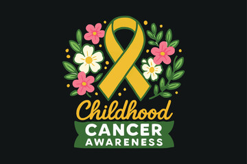 Yellow Ribbon for Childhood Cancer Awareness T-Shirt Design
