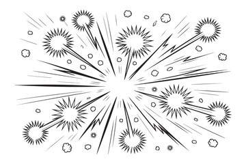 Obraz premium Dynamic Comic Explosion Vector Illustration Bursting with Energy and Action, Perfect for Graphic Novels, Superhero Designs, and High-Impact Visual Communication Projects