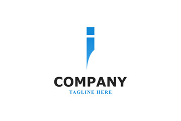 modern truncated letter i logo design
