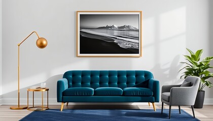 Coastal Landscape Art Print  Beach Ocean View Decor for Living Room