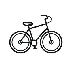 Fototapeta premium Simple Black Line Art Bicycle Icon: Minimalist Cycling Graphic