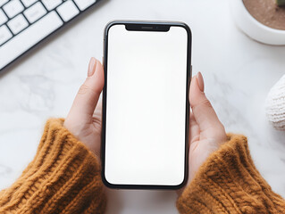 woman holding a mobile phone
