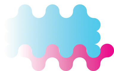 Abstract Colorful Gradient Wave Shape Vector Illustration A vibrant vector illustration featuring overlapping wave-like shapes filled with smooth blue and pink gradients. The design showcases fluid, 