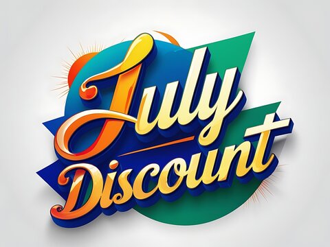 July discount promotion graphic design.