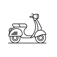 Classic scooter icon in black and white line art