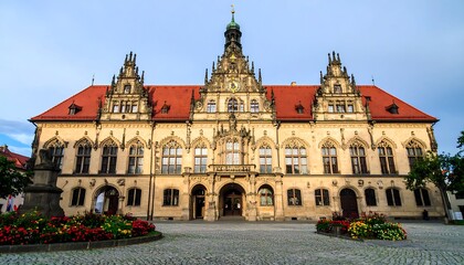 G rlitz Town Hall A Majestic Example of Renaissance Architecture in Saxony Germany with Cobblestone Plaza
