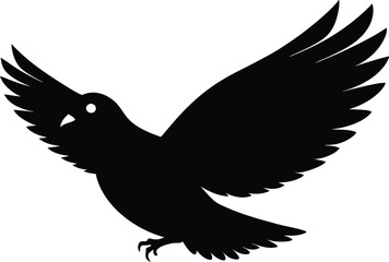 dove flying silhouette, silhouette of a dove, illustration of a flying bird, dove of peace, dove in flight