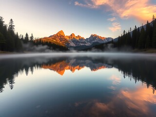 sunrise in the mountains
