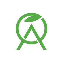 Green Leaf and Letter A Logo Representing Nature and Sustainability