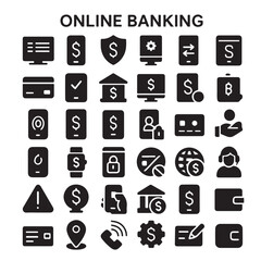  Online banking glyph icon