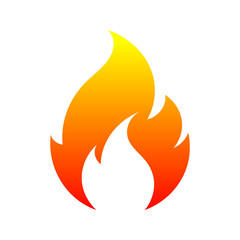 vector flame icon isolated with shadow