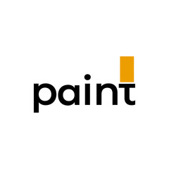 Minimalist Paint Logo Design with Bold Typography and Orange Accent