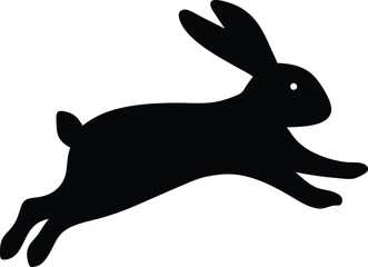 Bunny icon running silhouette,  rabbit vector clipart design