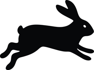 Bunny icon running silhouette,  rabbit vector clipart design