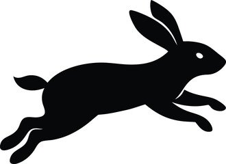Bunny icon running silhouette,  rabbit vector clipart design