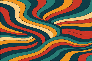 Colorful and Abstract Wavy Patterns Modern and Retro Designs