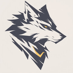 Wolf creative illustration badge for t-shirt design. Animal wolf concept poster design. Digital artistic raster bitmap illustration. Graphic design art. AI artwork.	