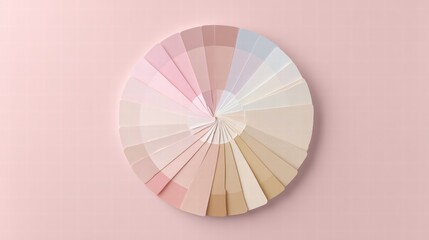 A palette of soft, pastel colors arranged in a circular pattern, representing a spectrum of shades for design.