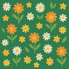 seamless pattern with camomiles