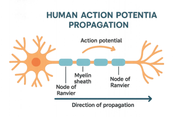 Human Action Potential Propagation Illustration