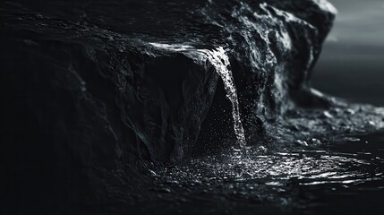 Serene waterfall cascading over rugged rocks in a tranquil natural setting during daylight