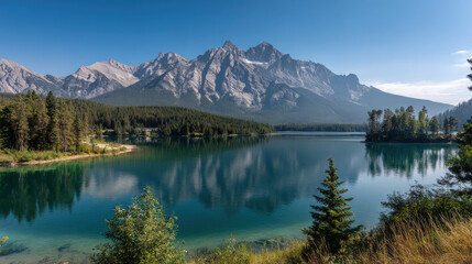 Fototapeta premium stunning summer landscapes showcasing serene mountain scenery with crystalclear water in various countries like