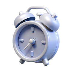 Light Blue Alarm Clock With Bells isolated on a transparent background time antique