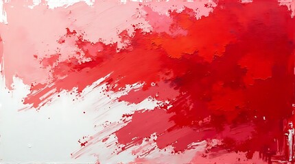 Abstract watercolor painting featuring a vibrant blend of red hues and white space, creating a dynamic and expressive composition.