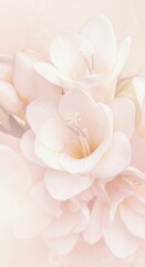 Close up of delicate white freesia flower as a symbol of elegance. Floral beauty background with copy space.