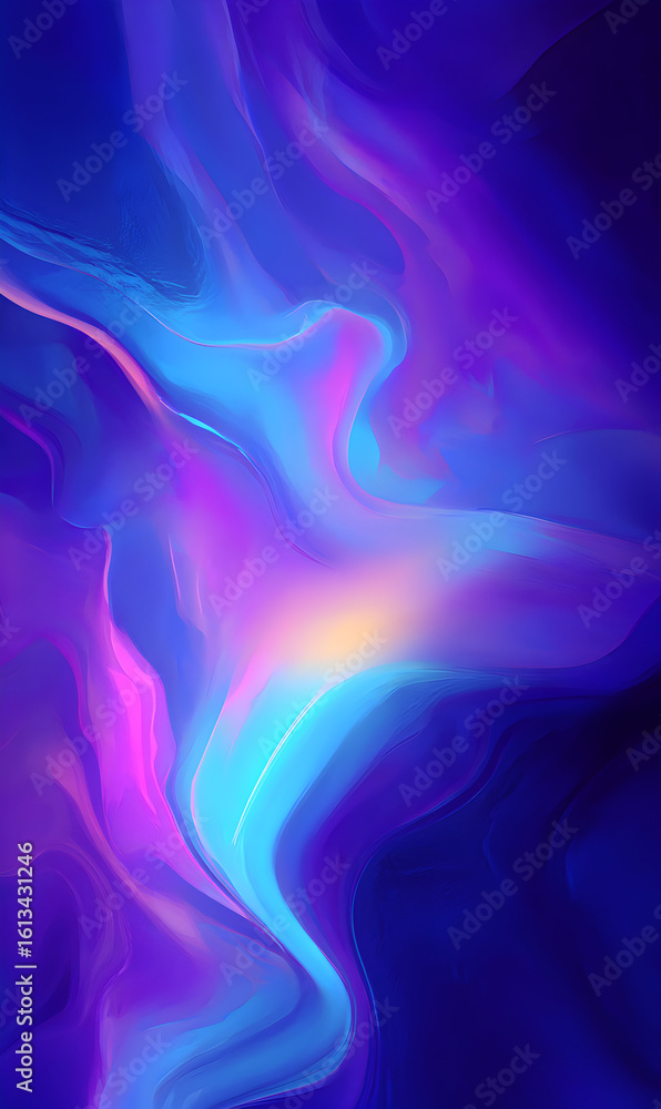 Poster abstract waves of color flow in a liquid motion creating a mesmerizing digital background perfect fo