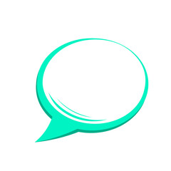 green cute circle speech bubble frame