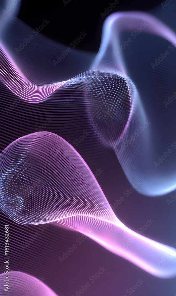 Poster abstract wavy lines with flowing gradient light forms a mesmerizing pattern for backgrounds or wallp