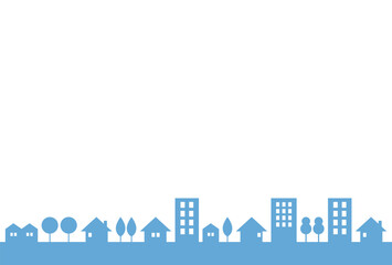 Obraz premium シンプルな街並み・ビルのシルエット ベクター