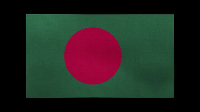 A Bangladesh flag rolls and waves in front of a black background.	