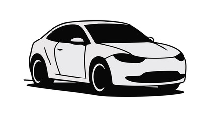 Sleek silver coupe automobile with black accents and wheels vector