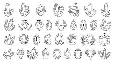 Fototapeta premium Collection of mystical symbols and esoteric designs perfect for tattoo art and graphic design projects