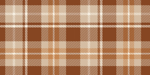 Seamless Brown and Beige Tartan Plaid Pattern with Classic Geometric Design for Textile and Fashion
