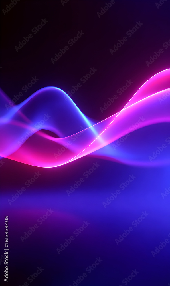 Poster abstract light trails with vibrant neon pink and blue hues creating a modern futuristic background f