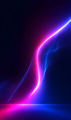 Futuristic abstract background with glowing neon waves flowing in a dynamic motion energy trail bright digital art glowing lines vibrant colors modern technology wallpaper